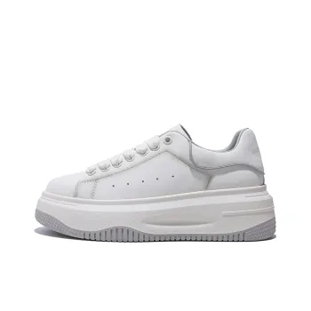 Junjali Wear Resistant Lightweight Height Increasing Low Top Casual Shoes Women's White Gray