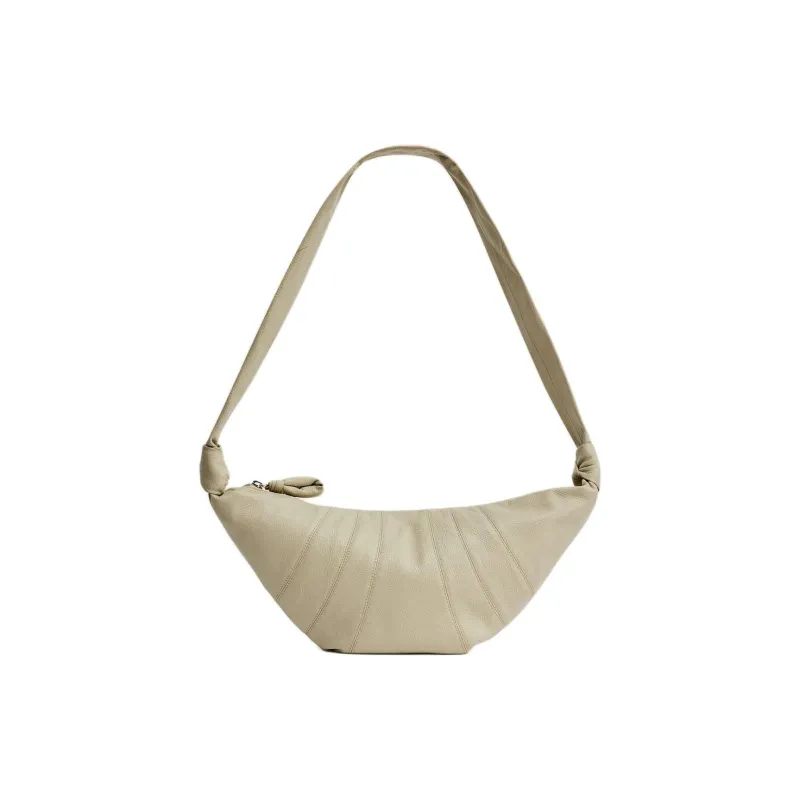 Lemaire Croissant Series Grain Leather Croissant Bag, Shoulder Bag, Crossbody Bag Medium Size Unisex Light Sage Green-0