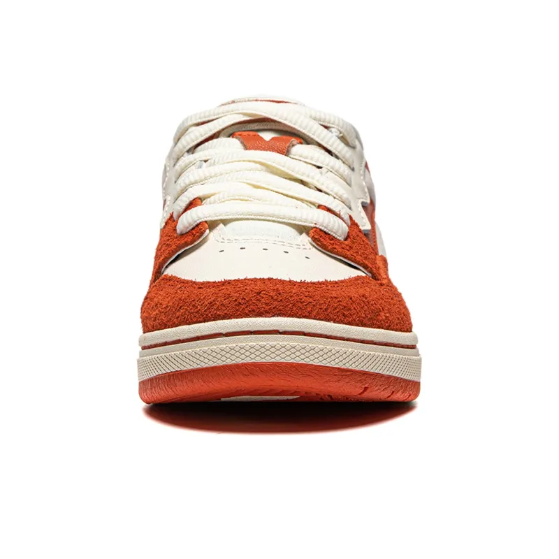 LiNing Wave Pro S Wear Resistant Low Top Skateboard Shoes Women's Beige White Orange-4