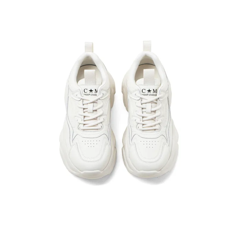 COMELY Chunky Sneakers Women's Low Top Black/Ecru-8