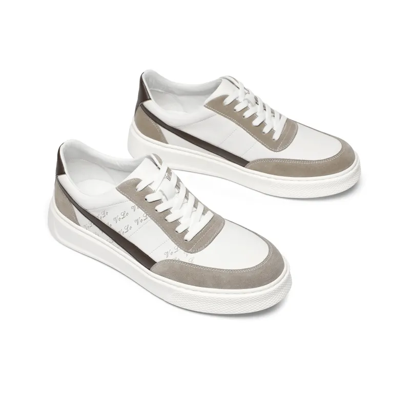 VOLO Casual Shoes Skateboard Shoes Men's White Brown-3