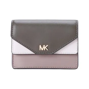 MICHAEL KORS Smooth Leather Card Holder Unisex Camel Brown & Mixed Color