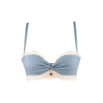 Flowers In Water Bra Women's Gray Blue