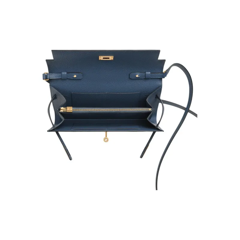HERMES Kelly Epsom Calfskin Crossbody Bag Shoulder Bag Women's 7U Navy Navy-2