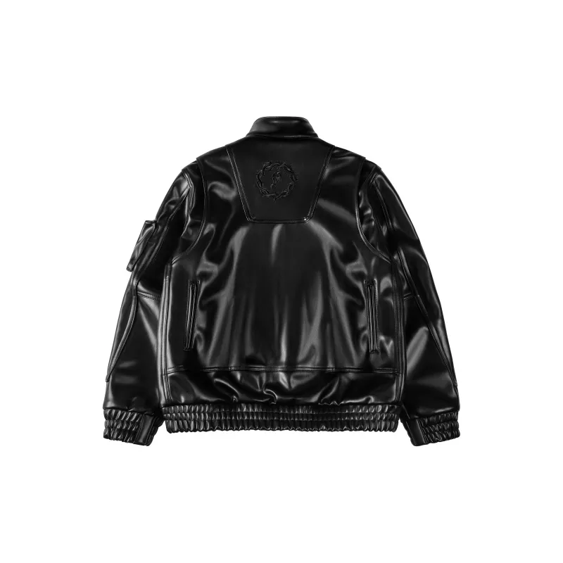 False Perception Leather Jackets Coats Unisex Black-1