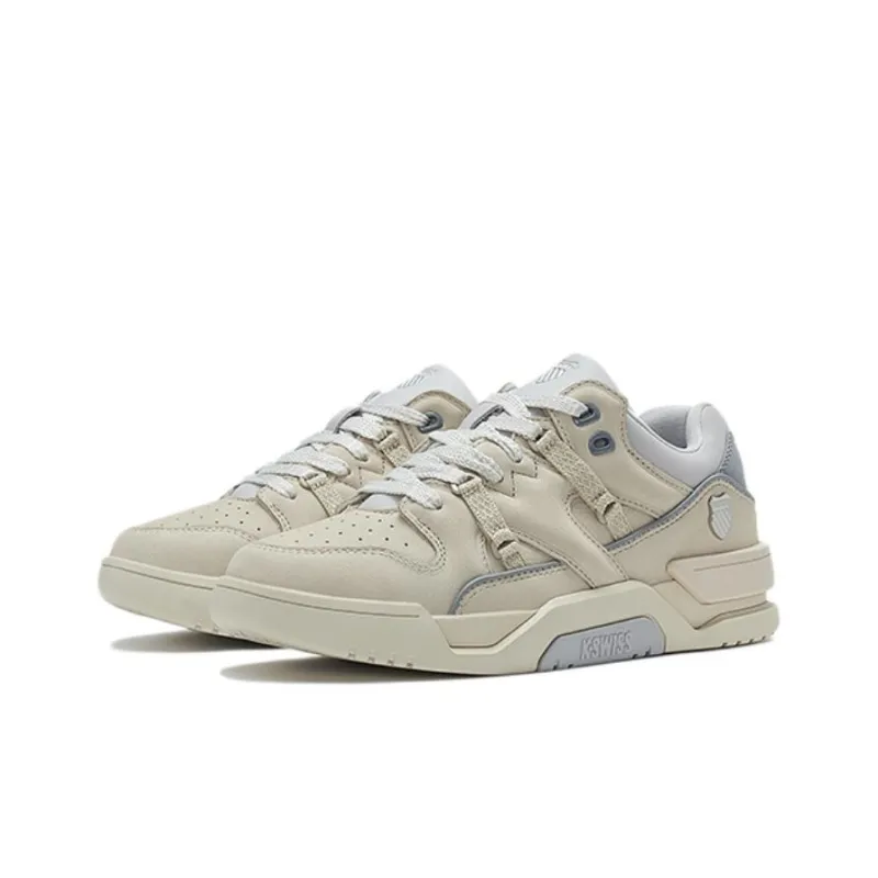 KSWISS Anti Slip Wear Resistant Low Top Skateboard Shoes Unisex Beige Gray-2