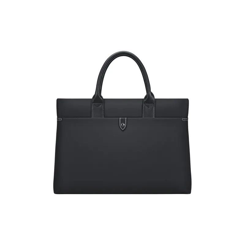 WilliamPOLO Nylon Computer Handbag Business Briefcase Medium Size Men's Black-0