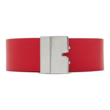 Burberry Logo Smooth Buckle Leather Belts Men's Red