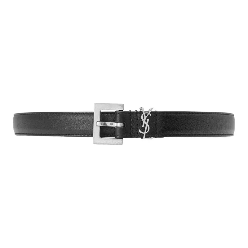 SAINT LAURENT Cassandre Thin Square Buckled Belt-0