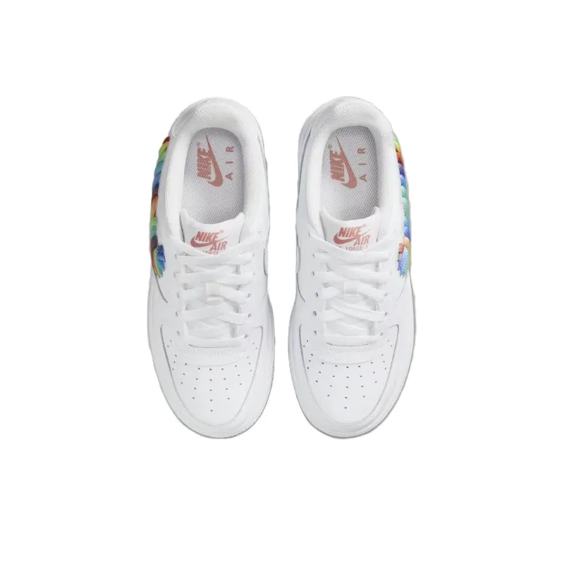 Nike Air Force 1 Anti-Slip Wear-Resistant Low-Top Skateboard Shoes Men's White Multicolor-2