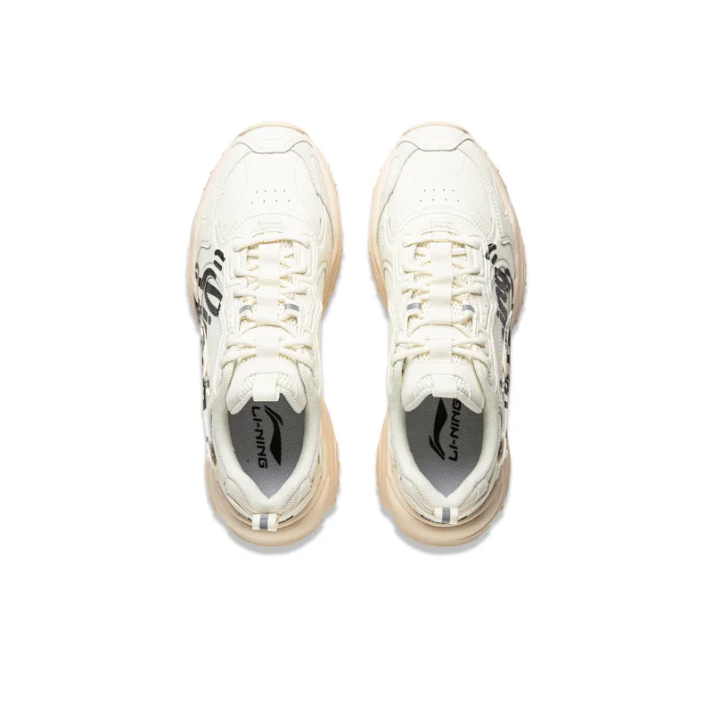 LiNing Churu Anti Slip Wear Resistant Low Top Casual Shoes Men's Ecru-3