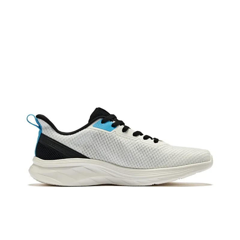 Erke Flash Cushioning And Breathable Low Top Running Shoes Men's Microcrystal White Jet Black-1