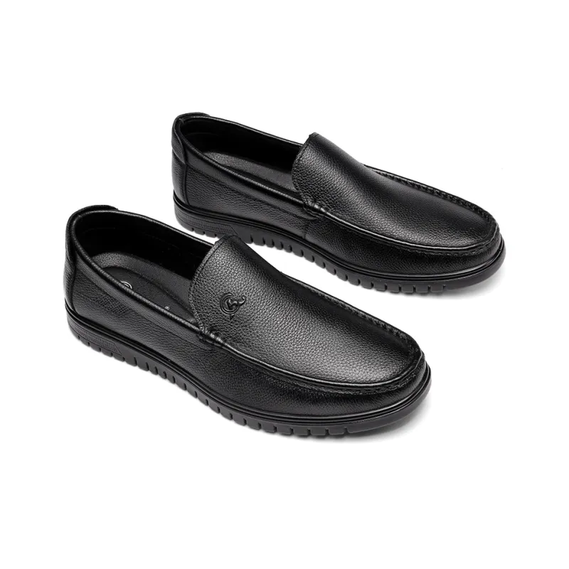 Strongman 3515 Plus Size Men's Leather Shoes Soft Sole Driving Shoes For Middle Aged Dads-4