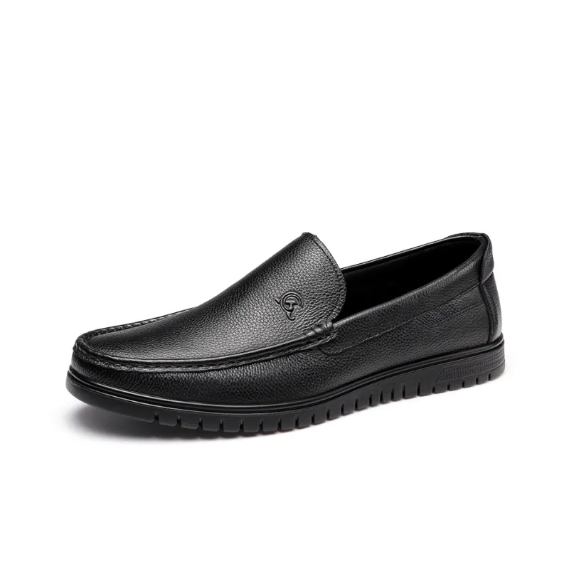Strongman 3515 Plus Size Men's Leather Shoes Soft Sole Driving Shoes For Middle Aged Dads-1