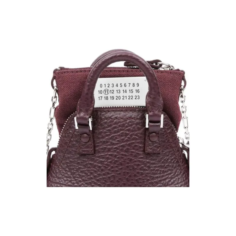 Maison Margiela Cow Leather Crossbody One Shoulder Handbag Women's Burgundy-3