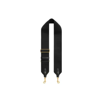 CELINE Wool Cow Leather Patchwork Bag Straps Women's Black
