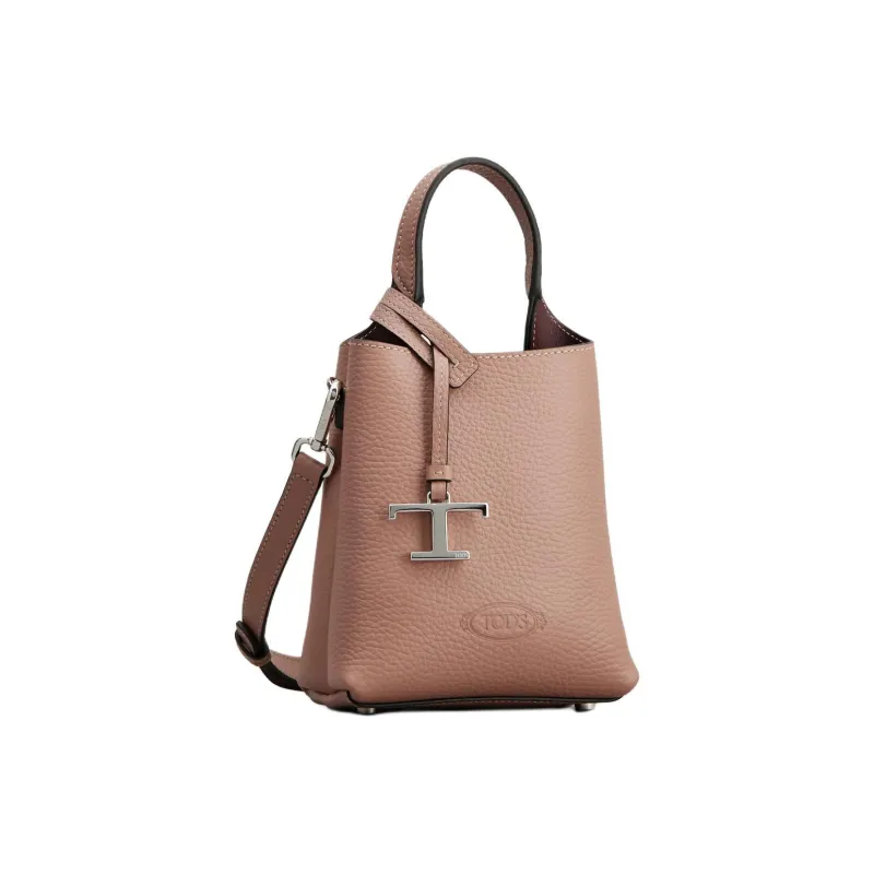 TOD'S Leather Handbag Shoulder Bag Crossbody Bag Cell Phone Pouch Extra Small Women's Burgundy & Pink-1