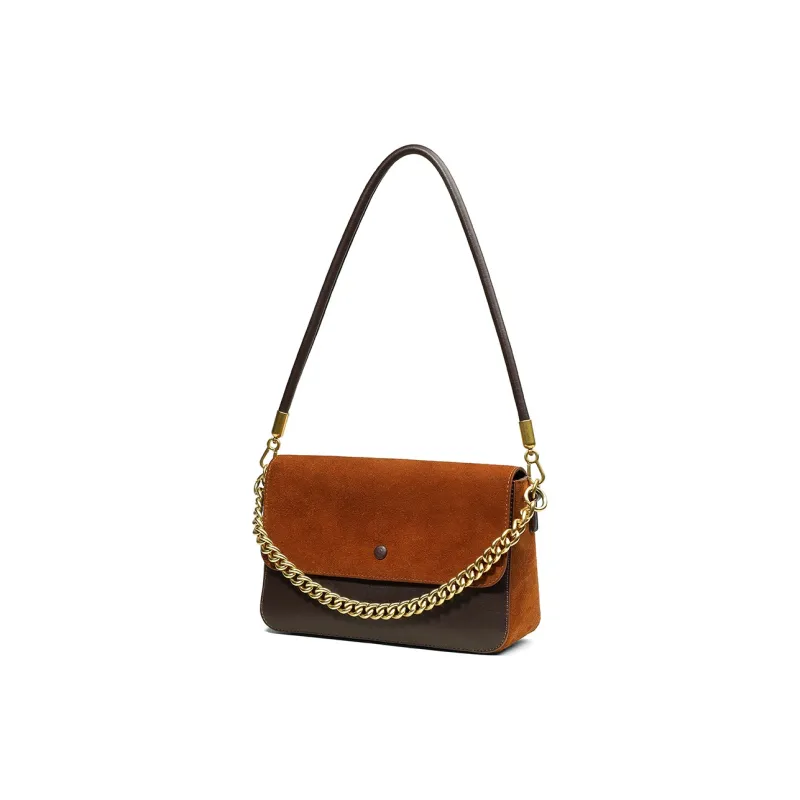 Teenmix Cow Leather Messenger Bag, Shoulder Bag, Crossbody Bag Medium Size Women's Black/Red Brown/Khaki-14