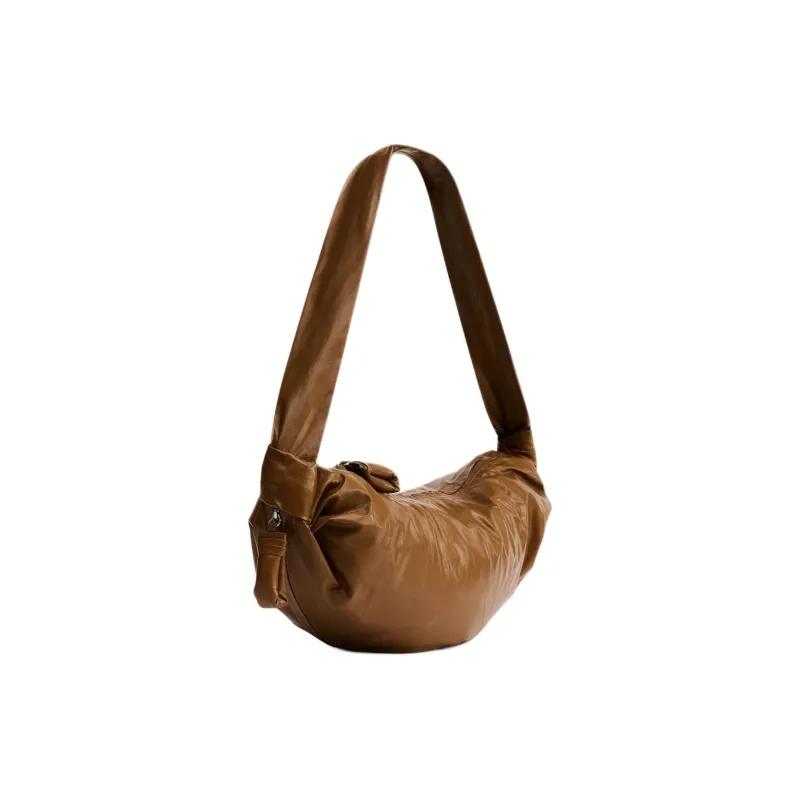 Lemaire Cow Leather Croissant Bag, Handbag, Shoulder Bag, Crossbody Bag Medium Size Women's Deep Ochre-1