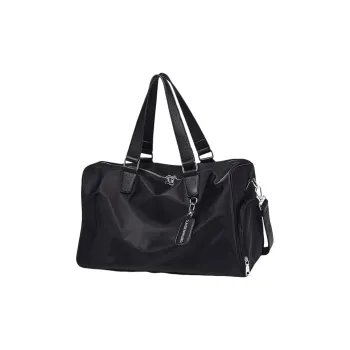 Marino Orlandi Nylon Fabric Shoulder Bag, Crossbody Bag, Handbag, Travel Bag Large Size Unisex Black