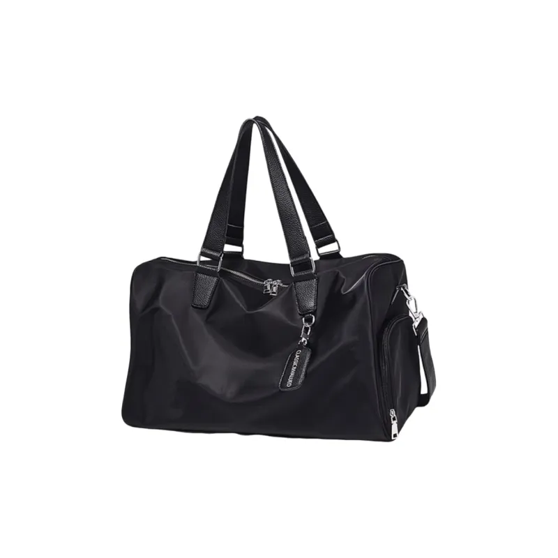 Marino Orlandi Nylon Fabric Shoulder Bag, Crossbody Bag, Handbag, Travel Bag Large Size Unisex Black-0
