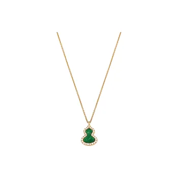 Qeelin Wulu Necklace Collection Rose 18k Gold Necklaces Women's Green