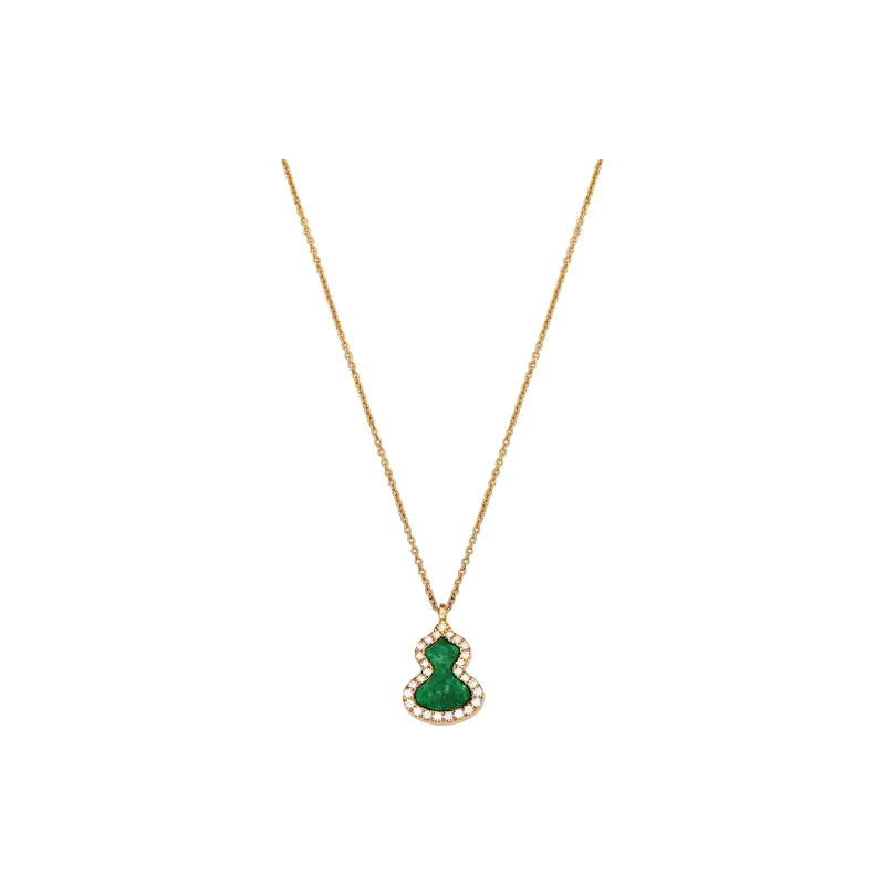 Qeelin Wulu Necklace Collection Rose 18k Gold Necklaces Women's Green-0