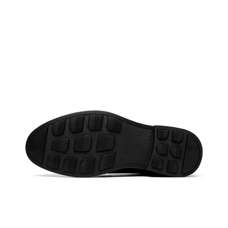 GZZ Dress Shoes Men Low Top Black-5