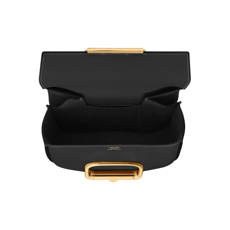 HERMES Della Tadelakt Calfskin Shoulder Bag Crossbody Bag Mini Women's 89 Noir Black-3
