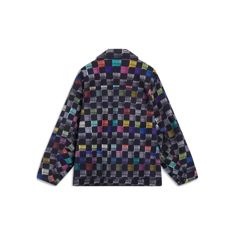 LiNing Jackets Coats Men's Black Plaid Combination Color Print-1