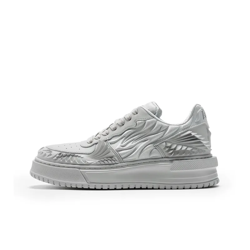 OGR Dragon Scales Model Low Top Skateboard Shoes Unisex Dragon Star Silver Box Included-1