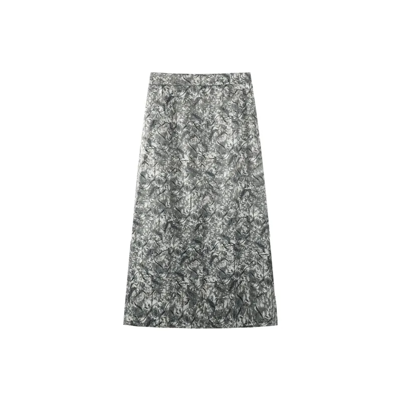 THE SEA LIFE Casual Long Skirt Women's Shimmer Green-1