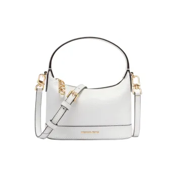 MICHAEL KORS Wythe Cow Leather With Split Cow Leather Handbag, Shoulder Bag, Crossbody Bag Trumpets Women's White