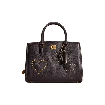 COACH Polished Pebble Leather Tote Bag, Shopping Bag, Shoulder Bag, Crossbody Bag, Handbag Tubas Women's Black