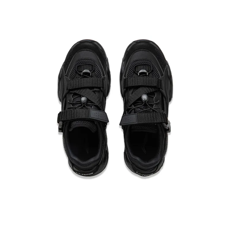 LiNing Sichuan Tour Anti Slip Wear Resistant Low Top Casual Shoes Men's Black-3