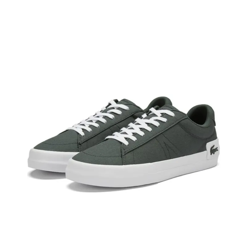LACOSTE Low Top Skateboard Shoes Men's Green White-1