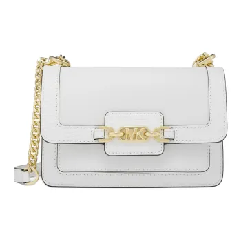 MICHAEL KORS Heather Split Cow Leather Shoulder Bag, Crossbody Bag Extra Small Women's White