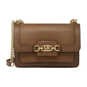 MICHAEL KORS Heather Split Cow Leather Shoulder Bag, Crossbody Bag Extra Small Women's Leather Brown