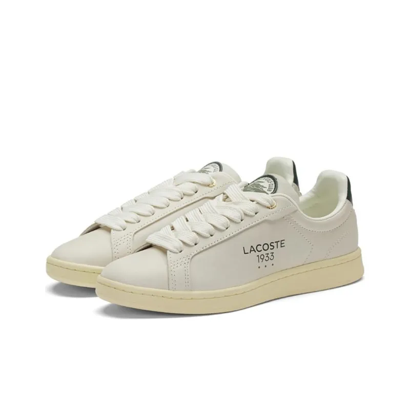LACOSTE Low Top Skateboard Shoes Women's Ecru Light Yellow-1