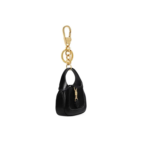 GUCCI Jackie 1961 Leather Keychain Charm Bag Accessory Women's Black-1