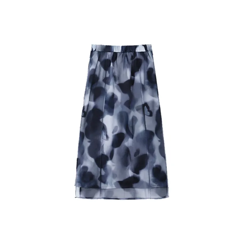 THE SEA LIFE Casual Long Skirt Women's Mist Blue-1