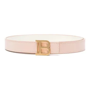 BALMAIN Logo-buckle Reversible Leather Belt