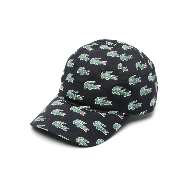 LACOSTE Organic Cotton Baseball Caps Men's Black-0