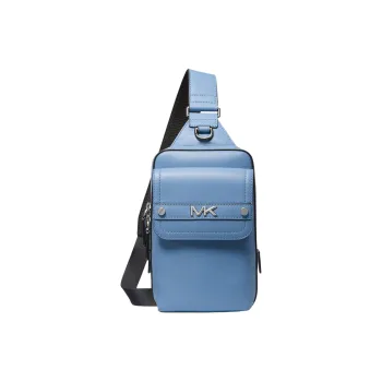 MICHAEL KORS Cow Leather Sling Bag, Fanny Pack, Shoulder Bag, Crossbody Bag Medium Size Men's Light Blue