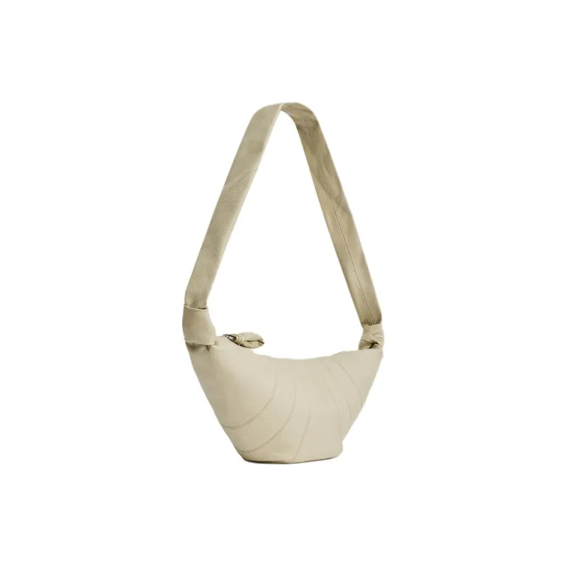 Lemaire Croissant Series Grain Leather Croissant Bag, Shoulder Bag, Crossbody Bag Medium Size Unisex Light Sage Green-1