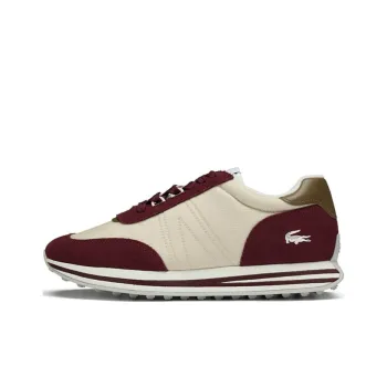 LACOSTE Low Top Casual Shoes Men's Beige Red