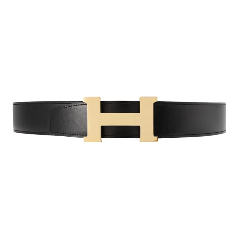 HERMES Constance Leather Belts Men Black Brown Box-1
