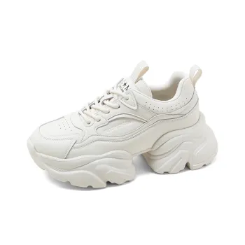 COMELY Chunky Sneakers Women's Low Top Black/Ecru