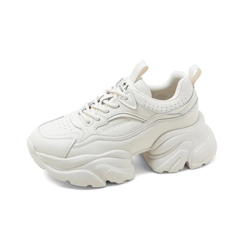 COMELY Chunky Sneakers Women's Low Top Black/Ecru-5