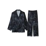 Birdsong Jungle Men's Long-Sleeved Ice Silk Clothing Sets